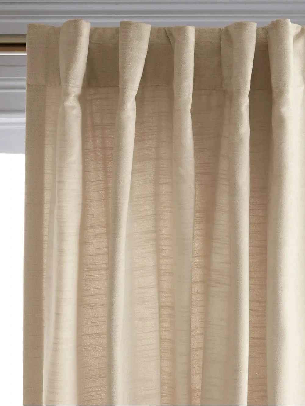 NWT QUINCE Set Of 2 48x96 Luster Velvet Curtains Champagne 8928 - Picture 3 of 12
